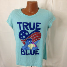 Load image into Gallery viewer, Disney True Blue Eeyore smiling? T-shirt youth girls XXL 20 sparkle heart pooh