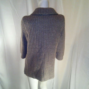 Carolyn Taylor Sweater Crochet Womens Light Brown White Marbled Size S