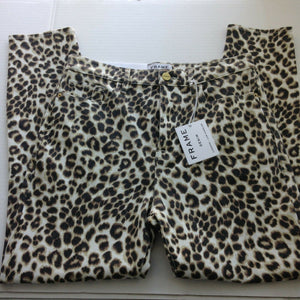 Frame Denim Ali High Rise Cigarette Womens Leopard Print Jeans Size 29