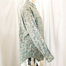 Load image into Gallery viewer, Vintage Maggie Lawrence Green Beige Peach Paisley Button Up Long Sleeve Shirt M