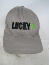Load image into Gallery viewer, LUCKY BASEBALL HAT CAP BEER ADULT SIZE S-M BEIGE CLOVER IRISH