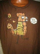 Load image into Gallery viewer, WHO LET THE COCKS OUT? T-SHIRT ADULT SIZE XL FUNNY CHICKEN INSIDE OUT HOLLISTER