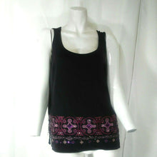 Load image into Gallery viewer, Exclusively for You Lord &amp; Taylor Womens Dark Purple Fancy Beaded Bottom Tank L