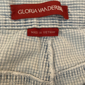 Vintage Gloria Vanderbilt Shorts Blue White Gingham Womens Size 30 Waist