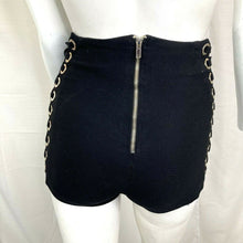 Load image into Gallery viewer, Kikiriki Womens Black Stretch Corset Style Short Shorts Hot Pants Size Small