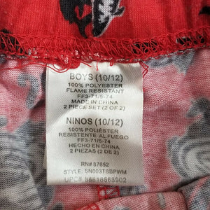 Boys Red Black Sharknado Survivor Pajama Shorts 10/12 shark jaws horror cult