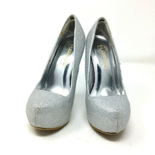 Load image into Gallery viewer, DBDK Womens Silver Glitter Stiletto Heels Size 5.5