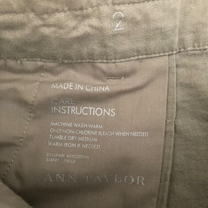 Ann Taylor Shorts Linen Blend Womens Size 2 Brown Khaki