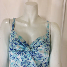 Load image into Gallery viewer, Lands End Womens Blue and White Floral Patterned Tankini Size 4