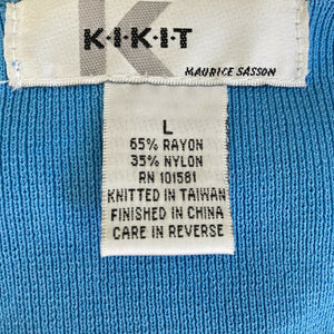 Vintage Maurice Sasson Kikit Sky Blue Light Cardigan Sweater Size Large