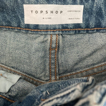 Load image into Gallery viewer, Topshop Shorts Womens Size 4 Denim Aline Distressed Medium Wash New