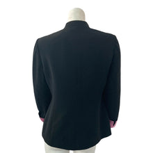 Load image into Gallery viewer, Kasper ASL Blazer Single Breasted Black Pink Accents Womens Petite Size 4