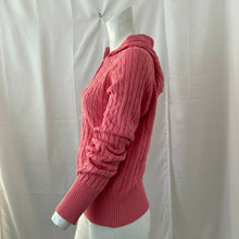 Load image into Gallery viewer, Gap Stretch Womens Zip Front Salmon Pink Zip Front Cable Knit Sweater Size Small