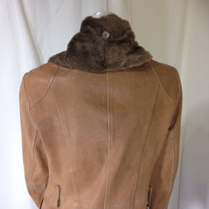 Ck Calvin Klein VTG Womens Light Brown Leather Jacket Size 4