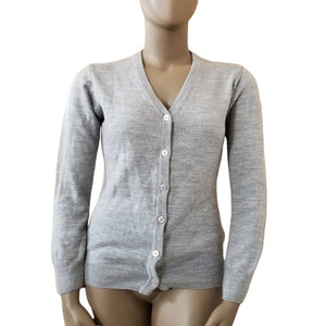 Vintage Harriton Sweater Womens Medium Heather Gray Long Sleeve Cardigan