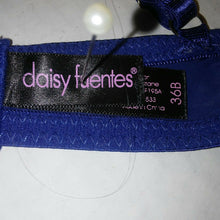Load image into Gallery viewer, Daisy Fuentes Womens Royal Blue Padded Underwire Bra 36B