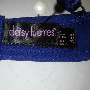 Daisy Fuentes Womens Royal Blue Padded Underwire Bra 36B