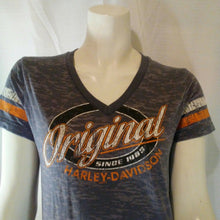 Load image into Gallery viewer, Harley Davidson Womens Gray and Orange Original 1983 T Shirt Small