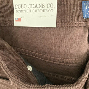 VTG 90s Polo Jeans Company Ralph Lauren RL Brown Stretch Corduroy Pants 10x32