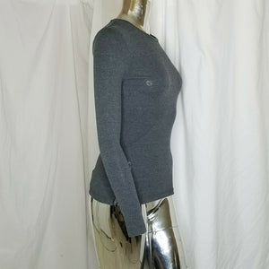 Lauren Ralph Lauren Top Womens Charcoal Gray Stretch Long Sleeve Pullover XS