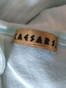 Caesars Palace Casino Womens Rhinestone Aquamarine Crop Top Small