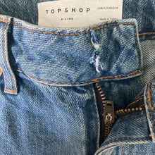 Load image into Gallery viewer, Topshop Shorts Womens Size 4 Denim Aline Distressed Medium Wash New