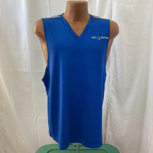 Las Vegas Wet Republic Employee Blue Sleeveless Swim shirt Small mgm grand pool