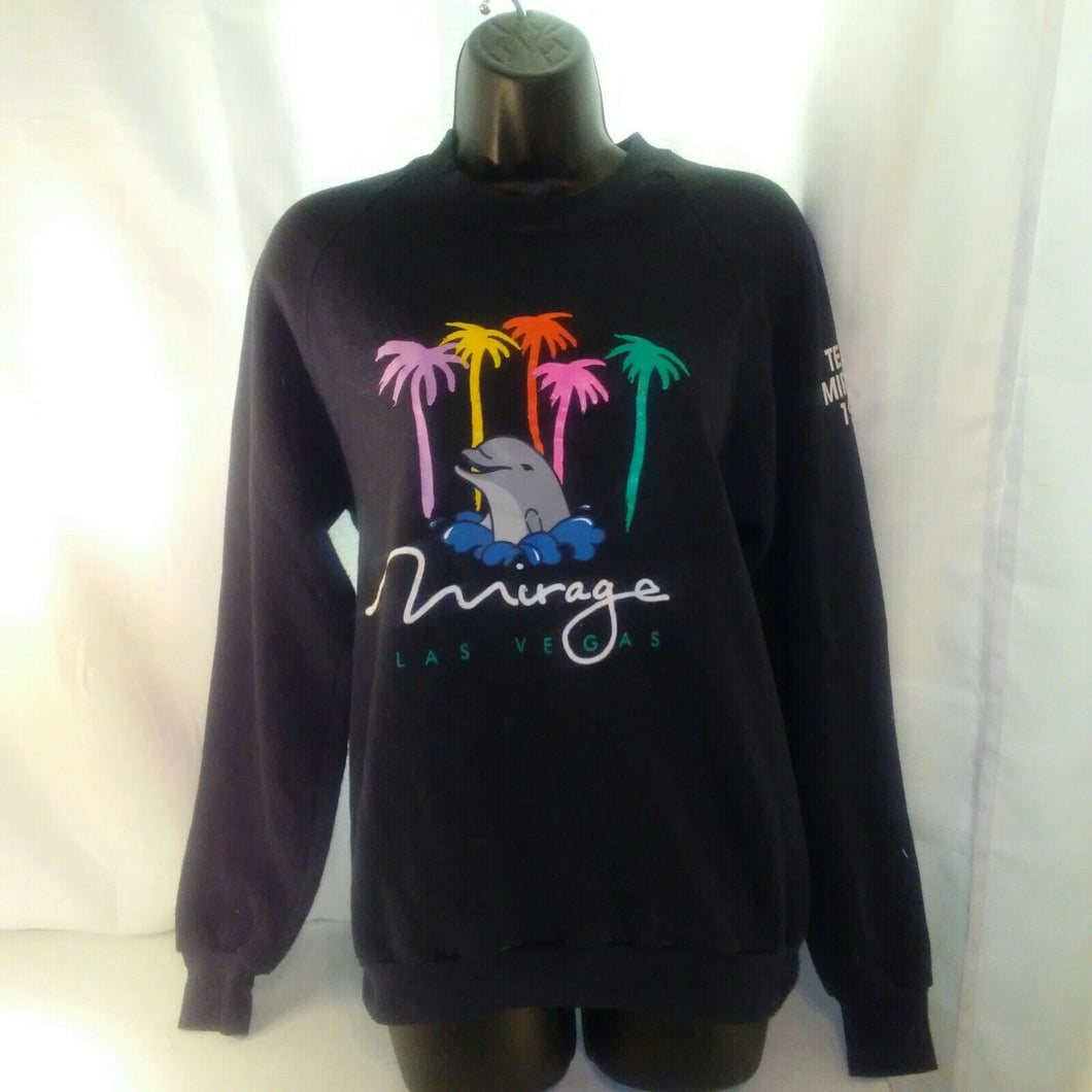 Mirage Las Vegas Casino Womens Vintage 90's Black Sweatshirt Large