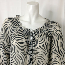 Load image into Gallery viewer, East Fifth Petites womens Black and White Zebra Print Blouse Large Petite