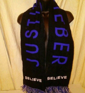 Justine Beiber Believe Black and Blue Neck Scarf
