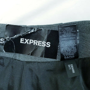 Express Skirt Pleated Charcoal Gray Lined Knee Length Size 12 NWT