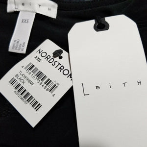 Leith Bodysuit Thong Womens Black Scoop Neck Long Sleeve XXS NEW