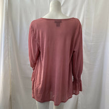 Load image into Gallery viewer, Venezia Jeans Women’s Coral Pink Bell Sleeve Stretch Blouse Size 14 16