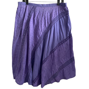 Coldwater Creek Maxi Skirt Womens XL Eyelet Purple Floral