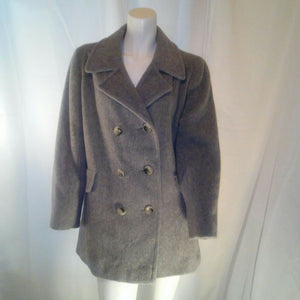 Womens Wool Gray Trench Coat Inspired Jacket  Size Small