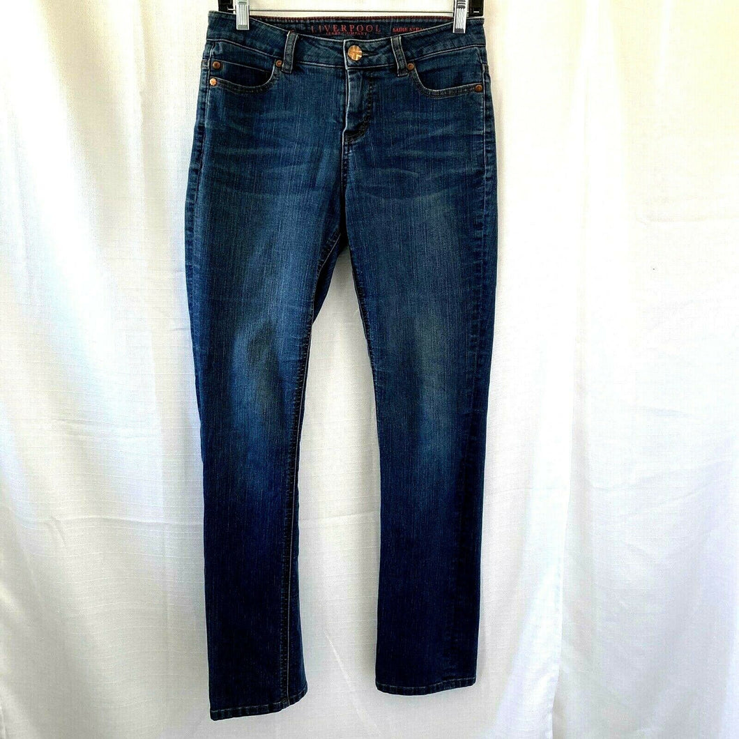 Liverpool Jeans company Sadie Straight Medium Wash Blue Jeans 4 27