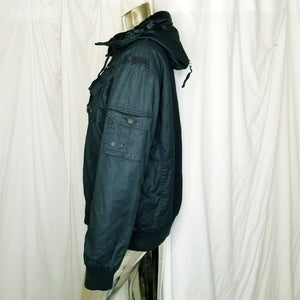 Brave Soul Black Label Jacket 8-Pocket Quilted Lined Full Zip Hooded Size M