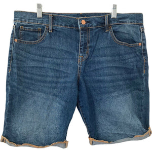 Old Navy Fitted Shorts Bermuda Denim Dark Wash Womens Size 14 Regular