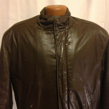 Load image into Gallery viewer, Members Only Mens Vintage Brown Leather Bomber Jacket w Sherpa Lining 42