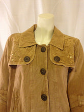 Load image into Gallery viewer, Urban Tribe 1987 Womens Vintage Light Brown Embellished Denim Jacket Small