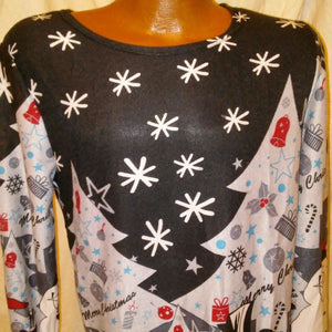 Lai Li Womens Christmas Snowman Snowflake Long Sleeve Shirt Medium