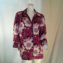 Load image into Gallery viewer, East Fifth Womens Plus Size Fuchsia Floral button Down Blouse 1X