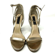 Load image into Gallery viewer, Steven By Steve Madden Rebeca Metallic Bronze Champagne Open Toe Heels 10