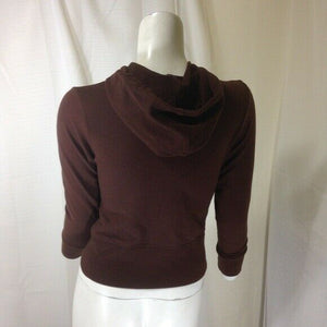 Wet Seal Women's Brown Hoodie w Heart-shaped Zipper Small