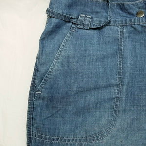 Jessica Simpson Womens Blue Avenia Chambray Draped Front Cropped Cuffed Pants 31