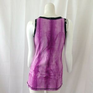 Liu Ce's Women Purple Embroidered Distressed Tank Top Size Small