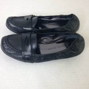 Etienne Aigner Shoes Loafers Womens Black Leather Size 7.5
