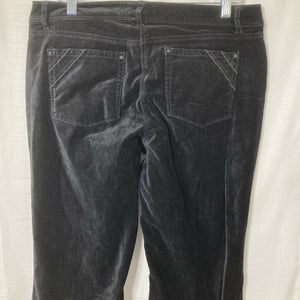 White House Black Market Blanc Womens Black Velour Boot Leg Pants Size 10S