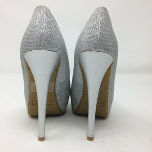 DBDK Womens Silver Glitter Stiletto Heels Size 5.5