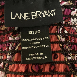 Lane Bryant Blouse Womens Plus Size 18 20 Multicolored Stretch Top Boho